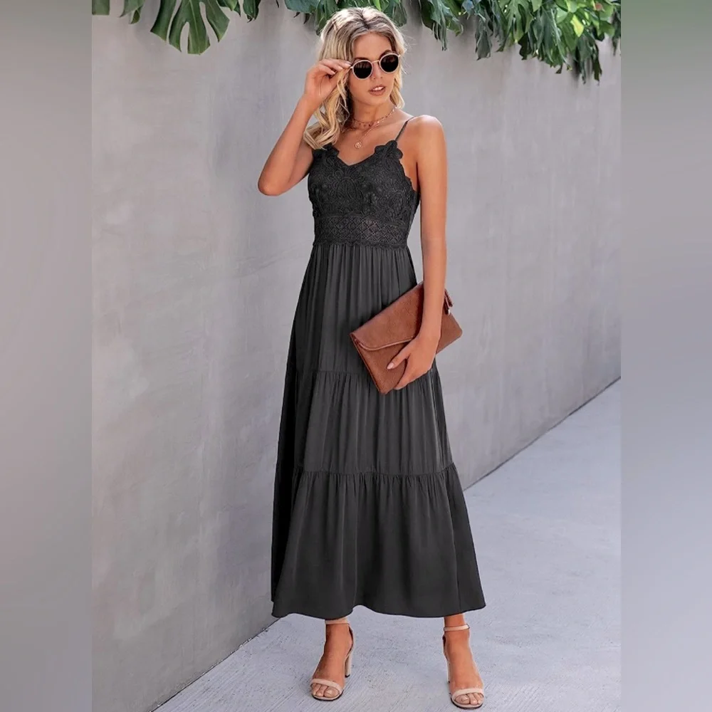 Crochet Lace Maxi Dress - Picture 2 of 6